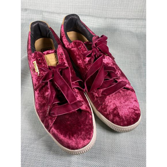 Puma Clyde Extra Butter Kings Of New York Mens sz 13 Burgundy Crushed Velvet main image 11